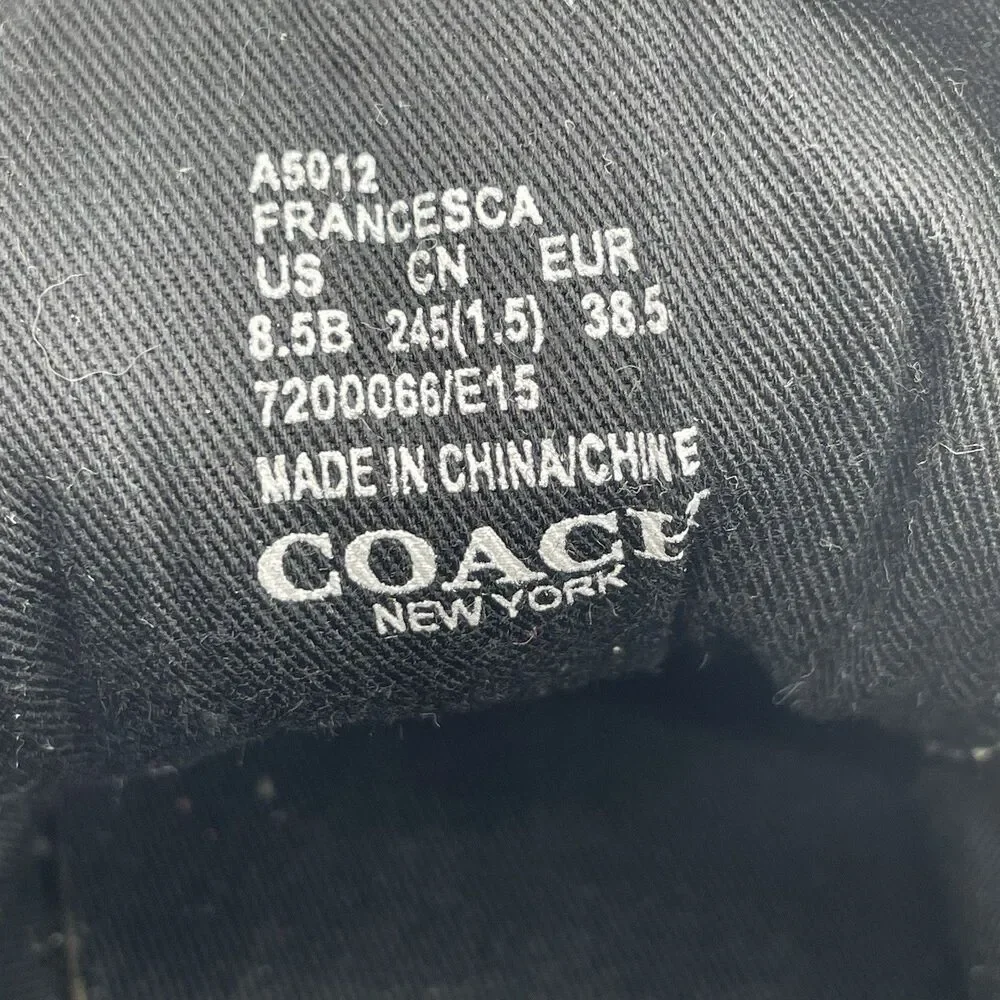 Coach New York Francesca C Monogram Lace Up Sneakers Women’s 8.5B Black/Silver